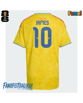 Columbia James Rodriguez #10 Echipament de Fotbal Replică Mondial 2026 Femei Acasa